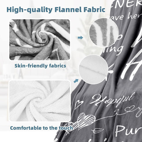 Throw Blanket for Women Men, Warm Hug Gratitude Sympathy Blanket